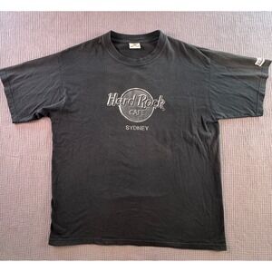 Vintage Hard Rock Cafe Sydney T-Shirt XXL Black Australia Heavy Tee 90s